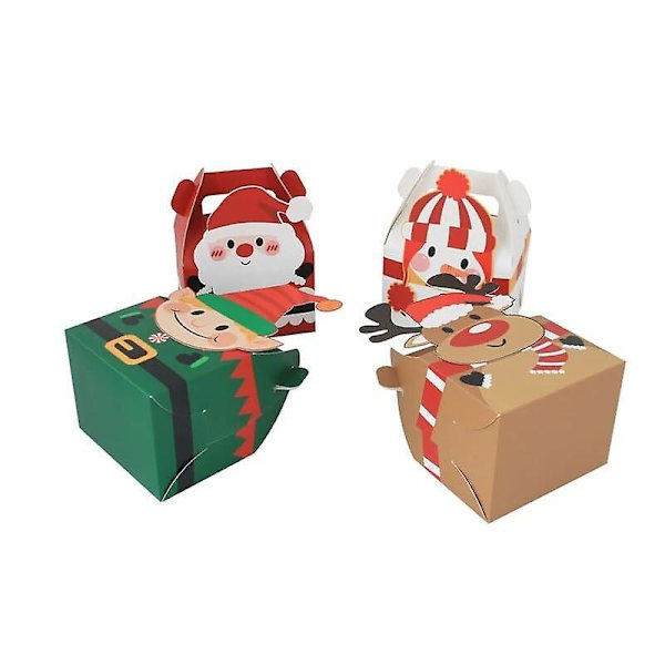 Gaveeske til fest 3D Julekakeboks Godteriboks Snacksboks Høytidsgave Papirboks Julefest