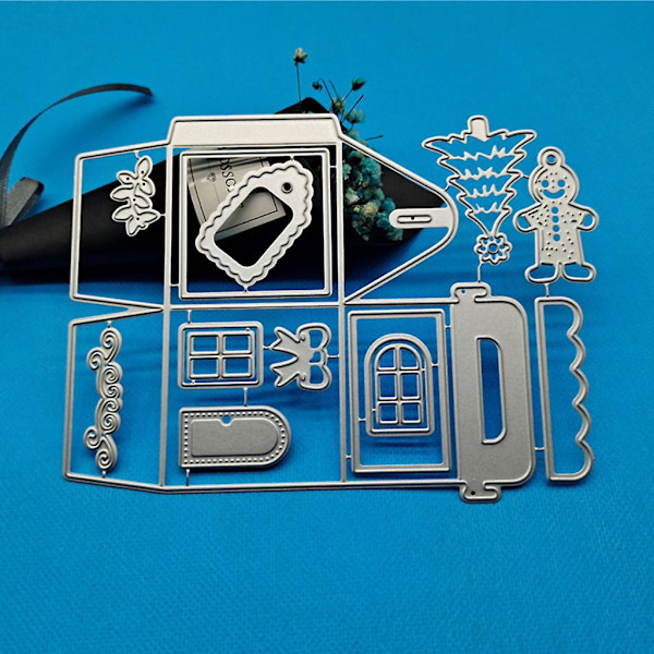Juletræ æske metal skæredør stencil DIY Scrapbooking album papir kort