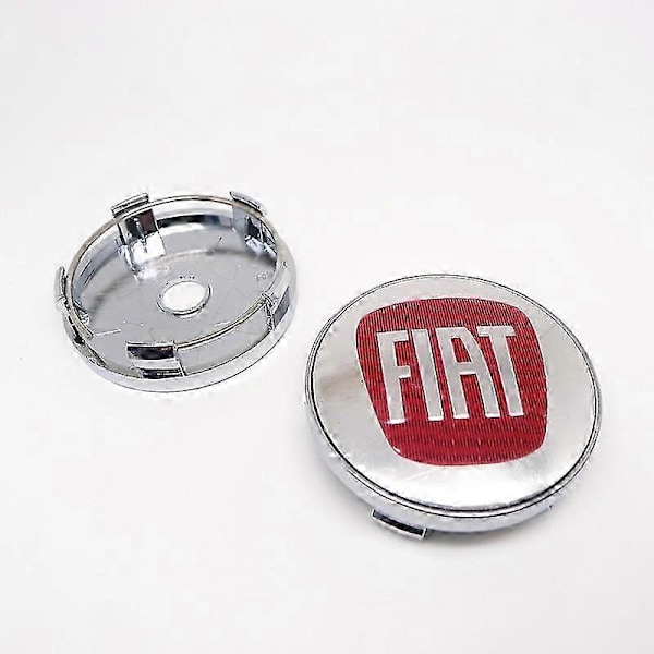 4 stk. 60mm Hjulkapsler til Fiat 500 - Støvbeskyttende Dæksel Emblem til Punto Stilo Bravo Ducato Freemont 124 600 b