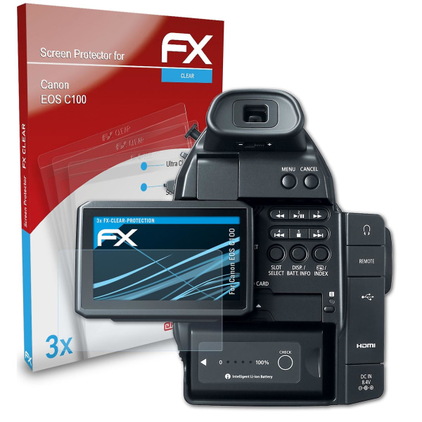 atFoliX 3x beskyttelsesfolie kompatibel med Canon EOS C100 Displaybeskyttelsesfolie klar