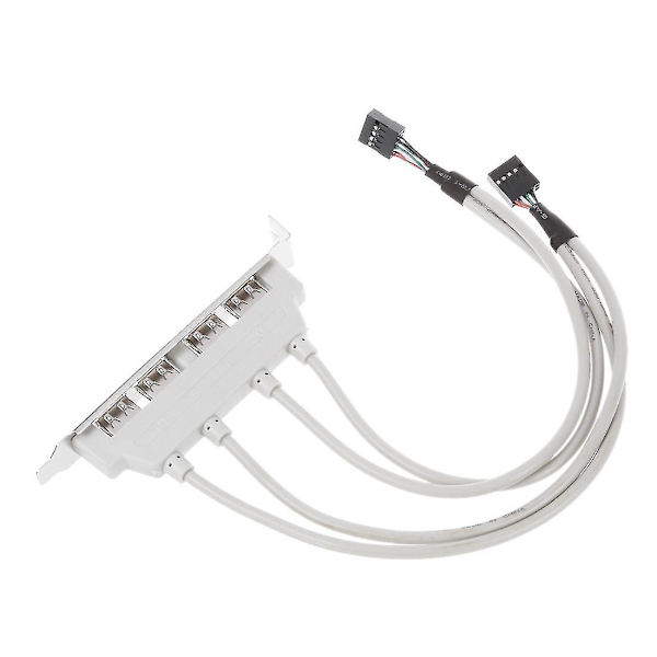 Kaksoisemolevy 9-nastainen liitin 4-porttiseen USB 2.0 naarasjohto PCI-kiinnike