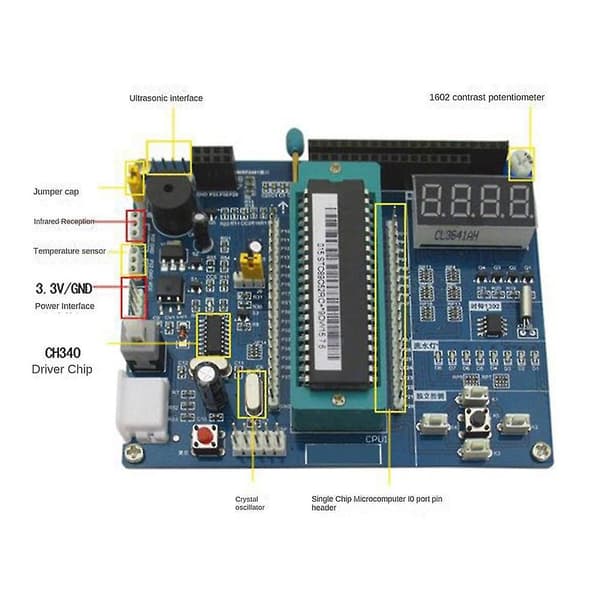 Hc6800- 51 Mikrocontroller System Læringskort Stc89c52 Utviklingskort