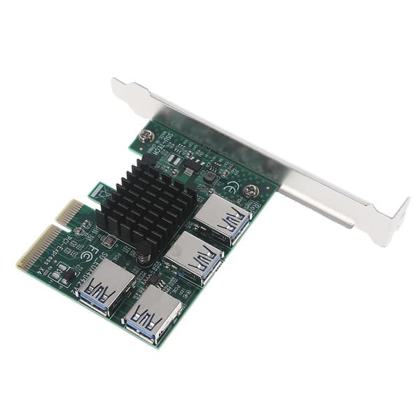 Pcie 1 til 4 Pci-express Riser-kort Usb 3.0 Adapter 4x Til 16x Konverterkort