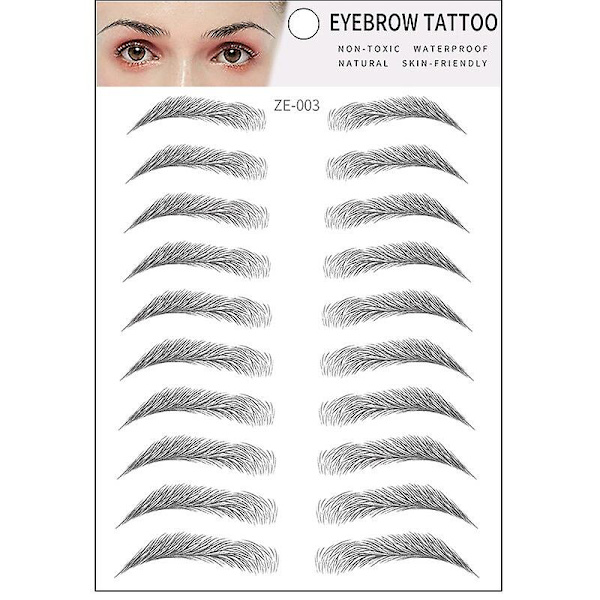 10 Par D Hårlignende Øjenbryn Tattoo Sticker Falske Øjenbryn  Langvarig Naturlig Vandfast