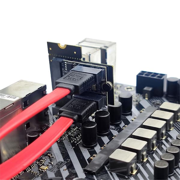 Key A + E M.2 till SATA Hårddisk Adapterkort M2 till SATA3.0 Kort Jmb582 Chip