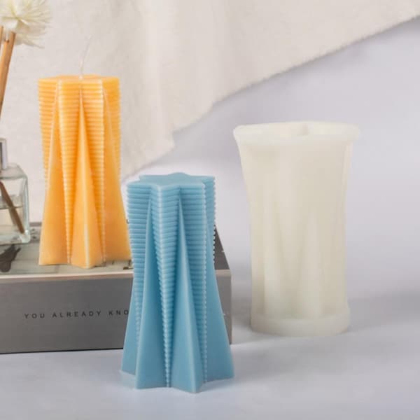 Silikon sylinder 3d stearinlysform DIY stearinlysform gjenbrukbar stearinlysform