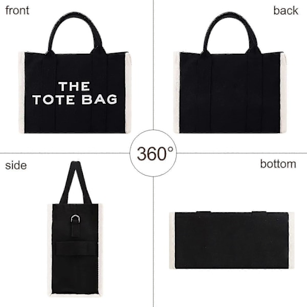 Tote Bags Canvas Tote Bag Til Kvinder, Multi Lommer Kvinders Tote Med Lynlås Stor Tote Bag Justerbar Rem The Tote Bag pink