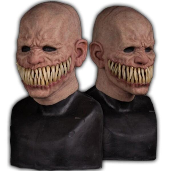 Demon Latex Mask Skrämmande Devil Mutant med realistiska långa tänder kostym Halloween fest rekvisita