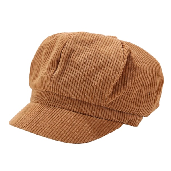 Visor Baretti Lakki Yksivärinen Retro Brittityyli Huippulakki 8 Paneelia Kylmänkestävä Korduroyhdistys Naiset Oktagooni Uutistenmyyjä Cabbie camel