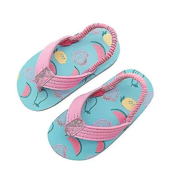 Barnslippers Flip-flops Sommersandaler for gutter og jenter green 28