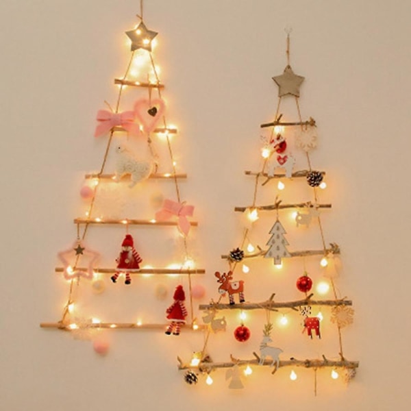 Gjør-det-selv juletre i tre, veggdekorasjon, juletre, nyttårsdekorasjon for hjemmet