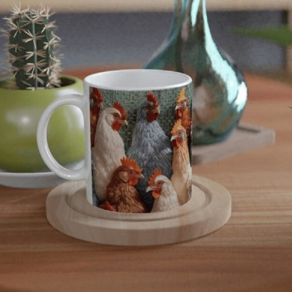 Kyllingkrus, Morsom kylling kaffekopp, Morsom kaffekopp, Hane kaffekopp, Et godt valg for julegave til kyllingelskere, Punsj-elskere