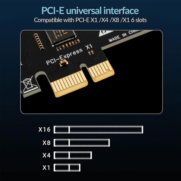 7 portar USB 3.0 PCI-adapterkort USB-expansionskort, PCIe-riserkort för PC, Linux / Windows XP/ 7/