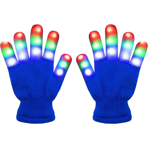 Lysehandsker til børn Børn Fingerlys Blinkende Led Varme Handsker Med Lys Til Fødselsdag Lysfest Jul Xmas Dan
