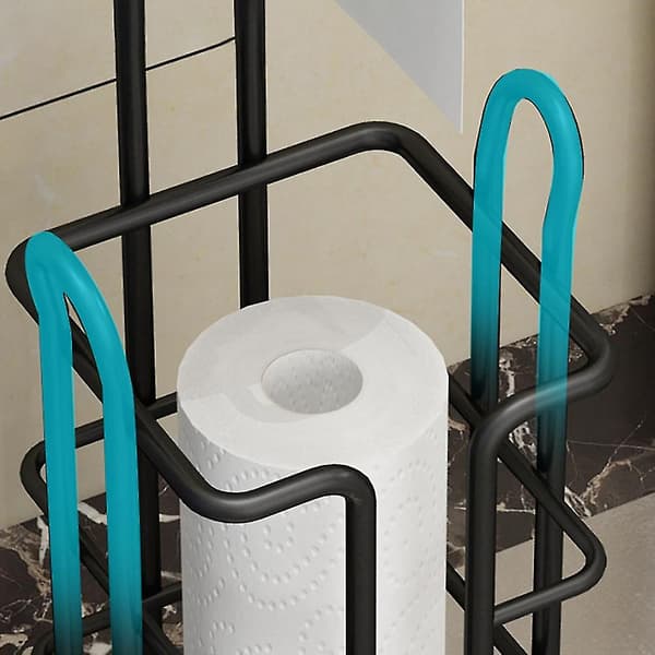 Multifunktionel toiletrulleholder, fritstående opbevaringsstativ til badeværelset