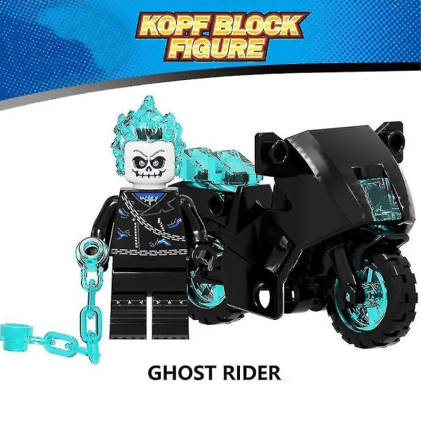 8 stk./sæt Ghost Rider byggeklodser figurer samling minifigurer til børn legetøj gaver