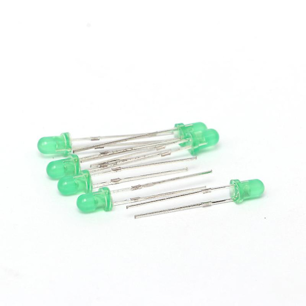 300 stk. LED-lysdiode 3mm grøn assorteret sæt superlysemitterende lysdioder