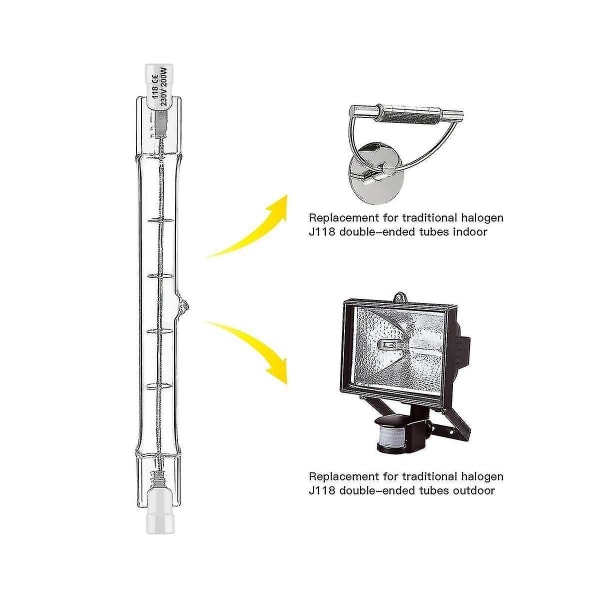 R7s Halogenpære 118mm 200w 230v Halogenstang R7s Halogenpære R7s Dæmpbar Halogenstanglampe Li