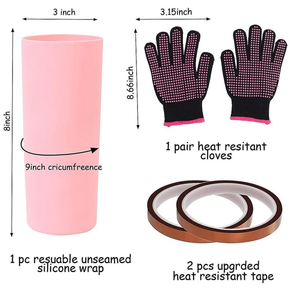 Silikone Wrap Sleeve Kit til 20 Oz lige tumblere med handsker