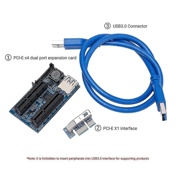 Pci-e Riser 1x til 4x Extensor Pci E Usb3.0 Riser Gpu Adapterkort til Eth Btc