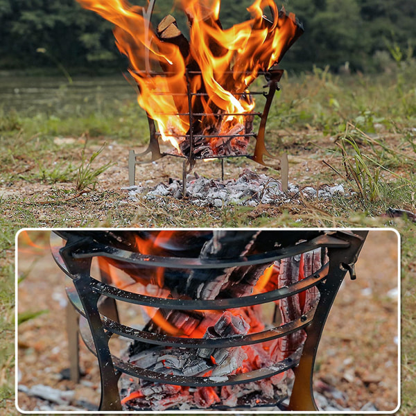 Taitettava Mini Camping Fire Grill, kannettava Fire Pit ulkona retkeilyyn, takapihalle ja puutarhaan