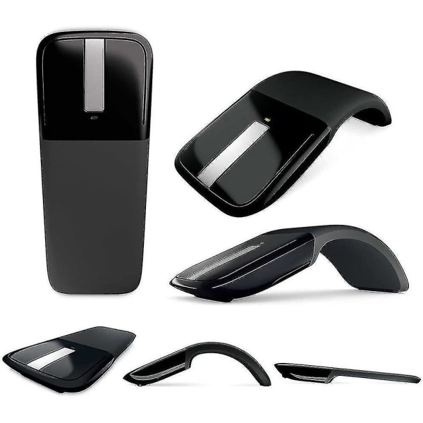 New Folding Mouse 2.4ghz Arc Touch Wireless Optical Touch Mouse With Usb Receiver Compatible Laptop / Computer (black)-youxiu