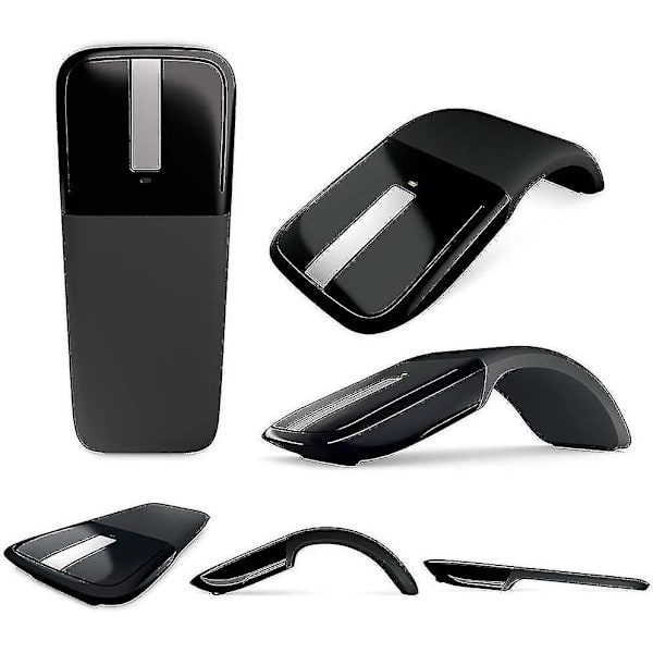Ny foldbar mus 2.4ghz Arc Touch trådløs optisk touch mus med USB-modtager kompatibel bærbar / computer (sort)-youxiu