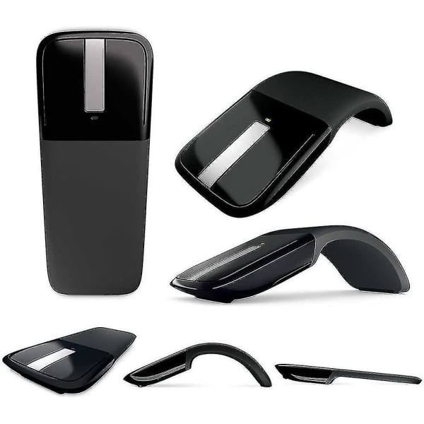 Ny sammenleggbar mus 2,4ghz Arc Touch trådløs optisk berøringsmus med usb-mottaker kompatibel bærbar datamaskin / datamaskin (svart)-youxiu