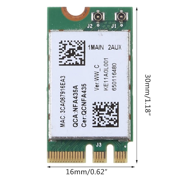Kevyt langaton sovitinkortti Qca9377 Qcnfa435 802.11ac 2.4g/5g Ngff