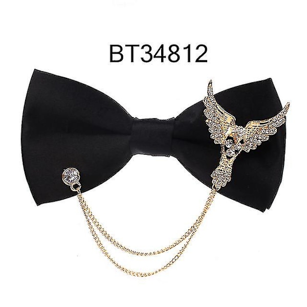 Mænd Sort Butterfly Metal Dekoration Butterfly For Mænd Kvinder Uniform Krave Butterf Butterflyknude Voksen Dragt Butterfly Krawatter Cravats Mandlige Butterfly bt34812