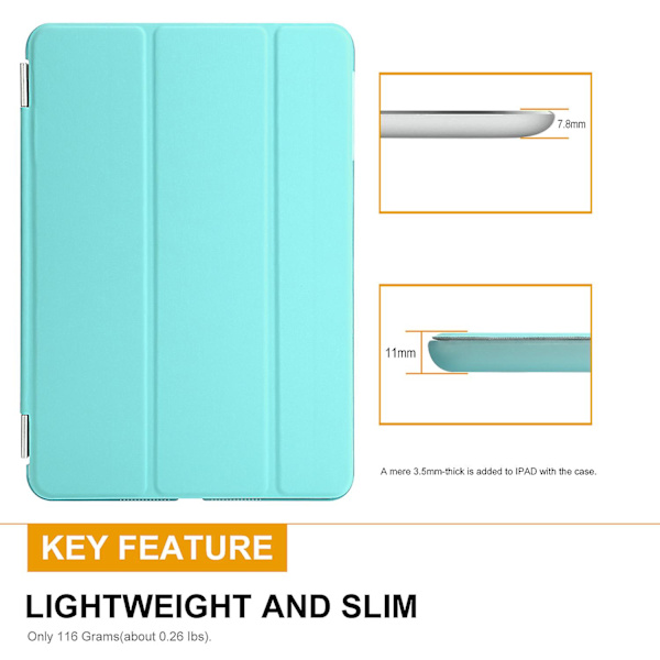 Ultraohut Smart Cover Apple iPad Mini 1 2 3:lle - Magneettinen Kotelo Suojaava Kuori