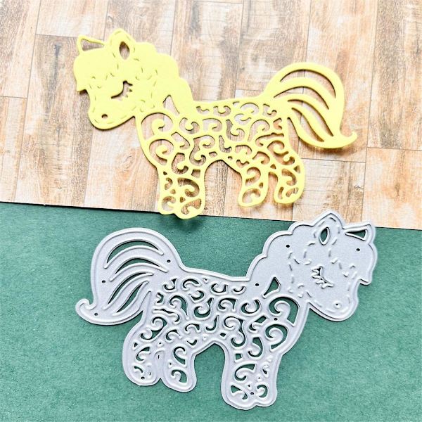 Söta häst metallskärningsformar DIY hantverk kolstål präglingsmall stencil