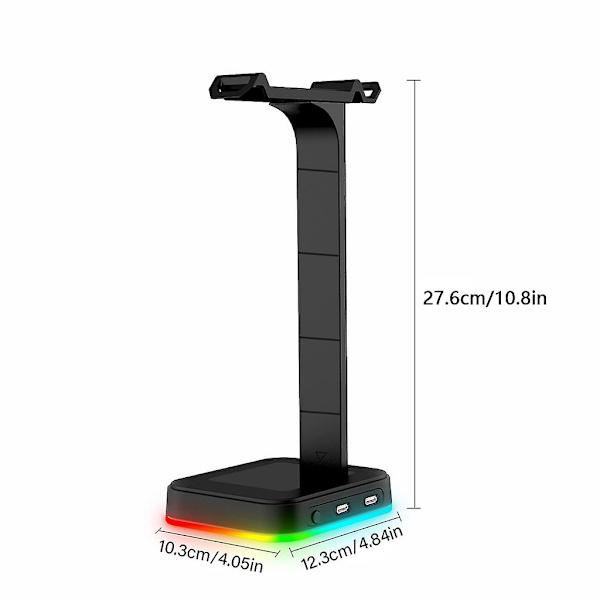 Bærbar RGB-hodetelefonstativ Headset-holder egnet for spillere på skrivebordet