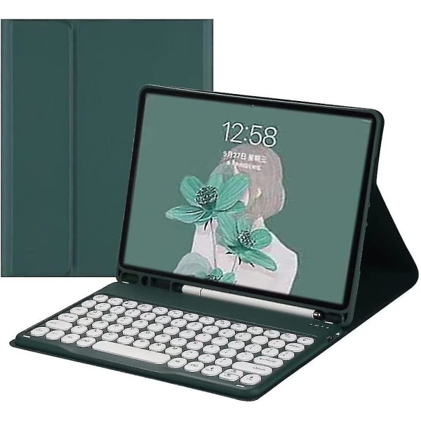 Galaxy Tab S6 Lite 2022/2020 tastaturveske med S-pennholder, magnetisk avtagbar trådløse runde taster Tastaturveske for S6 Lite-modell (sm-p610/p613/p6
