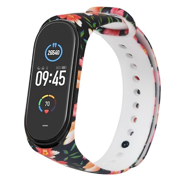 Urrem til Xiaomi Mi Band 5 Silikon Sort Urrem Armbånd