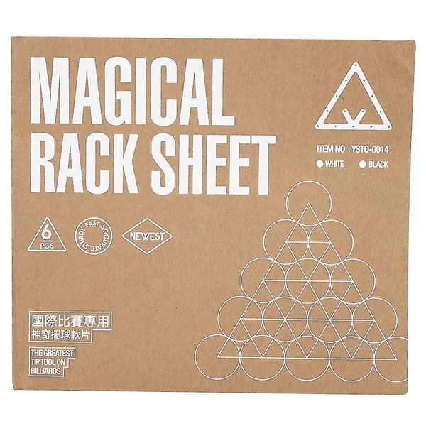 6 stk Biljard Magisk Rack Sheet For Table Pool, 10-ball Papir Tip Tool, Hvit