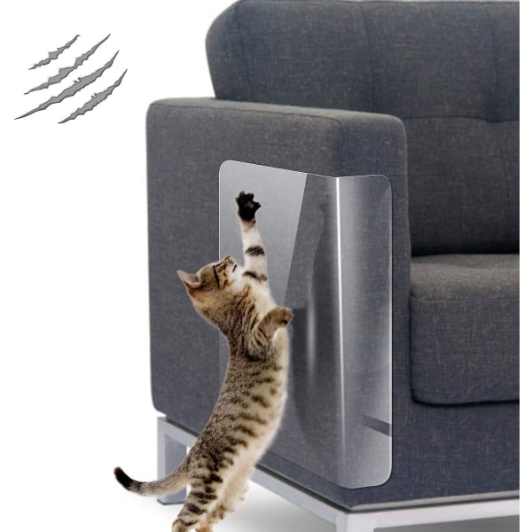 Pakke med 10 ridsebeskyttende klæbende film, 44 cm * 31 cm gennemsigtige kat ridsebeskyttelsesmøbler, anti-ridse kattefilm til sofa, dør, væg
