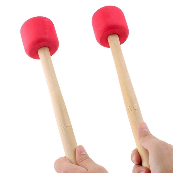 Bastrumma Gong Mallet Med Ek Handgrepp Percussion Bass Stick. (röd) (2st)