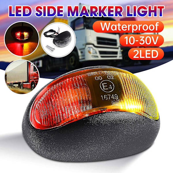 2 stk 10-30v Led bil lastebil sidemarkørlys blinklys indikatorlys klarering lampe baklys Fo