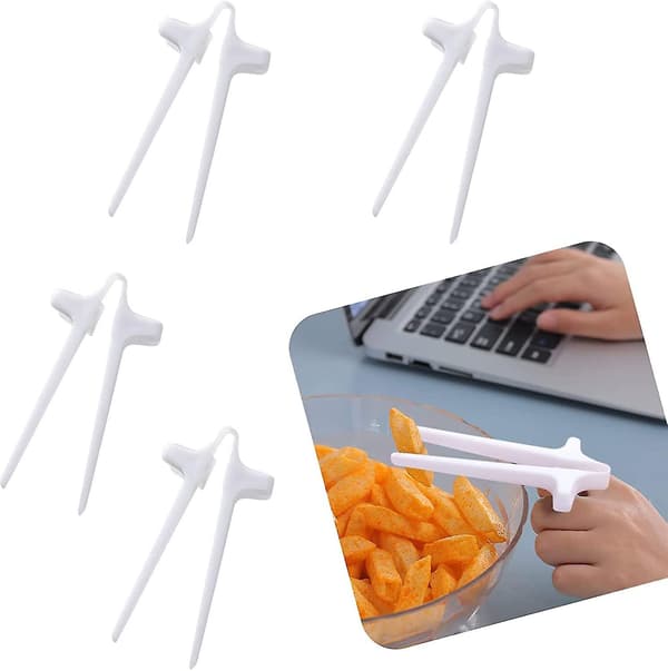 4 stk finger spisepinner (hvit)