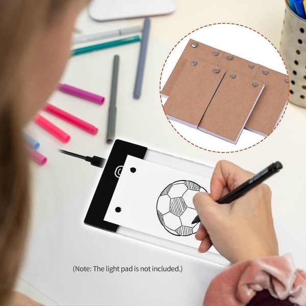 Blank Flip Book Kit med 300 ark animasjonspapir flipbook bindeskruer for LED-sporingslys