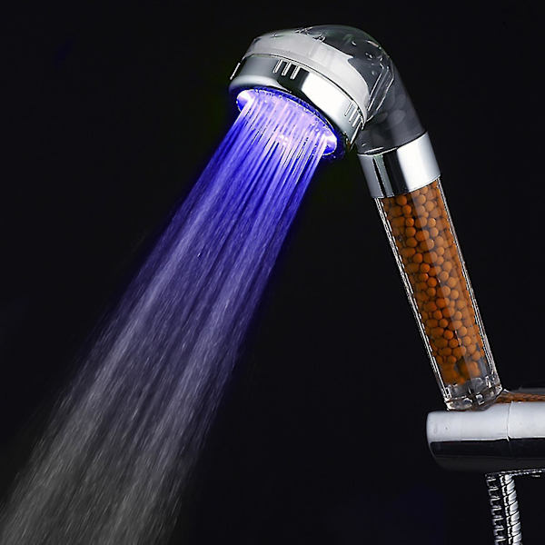LED-duschhuvud 3-färgat blinkande ljus automatisk ersättningsdusch