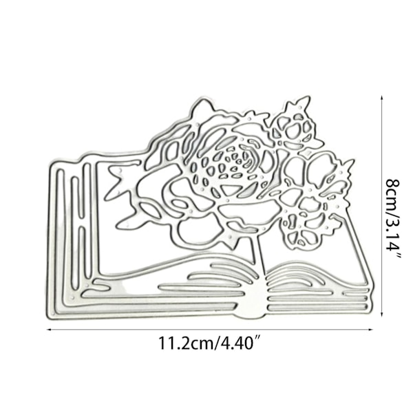 Hule Blomster På Bog Blonderamme Metal Skæredør Stencil Diy Scrapbooking Prægningsværktøj Papir Kort Album Skabelon