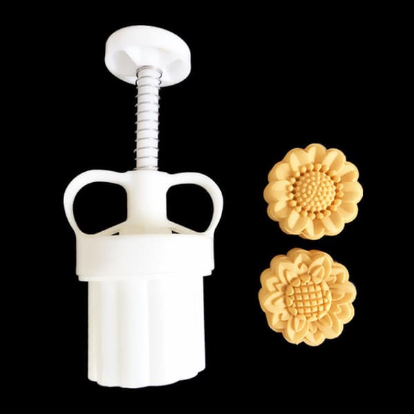 Bakning Dekorera Mooncake Form Blommor Mönster Badbomber Present Hållbar