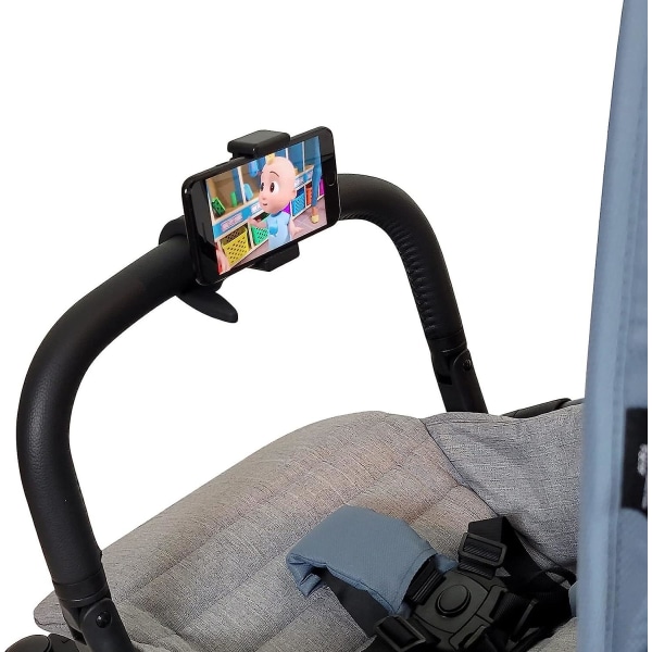 Tillbehör till barnvagnshållare, universal för förälder, baby och toddler, telefonklämma med halkfri silikonarmsgrepp