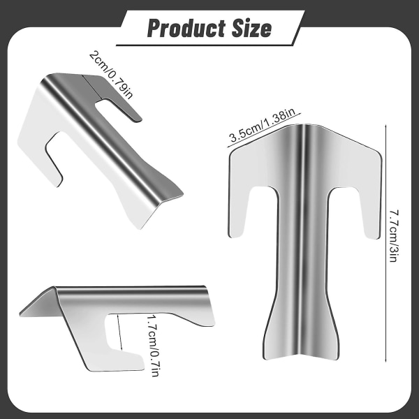 4 stk. Universal rustfri stål brandpladeafstandsstykker til brandplader, brandtønde, grillplader, kedelgrill, grillplade