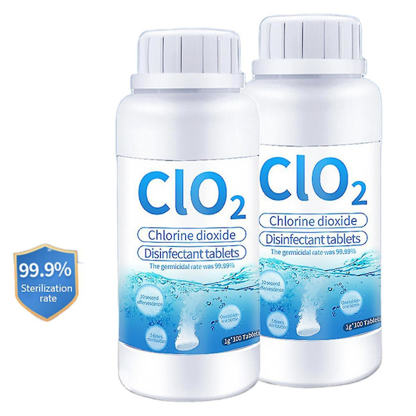 100/200 stk. Multifunksjonelle Effervescerende Tabletter Sanitizer Klor Dioxide Desinfeksjons Tablett Cio2/clo2 Hjem Kjøkkenrenser