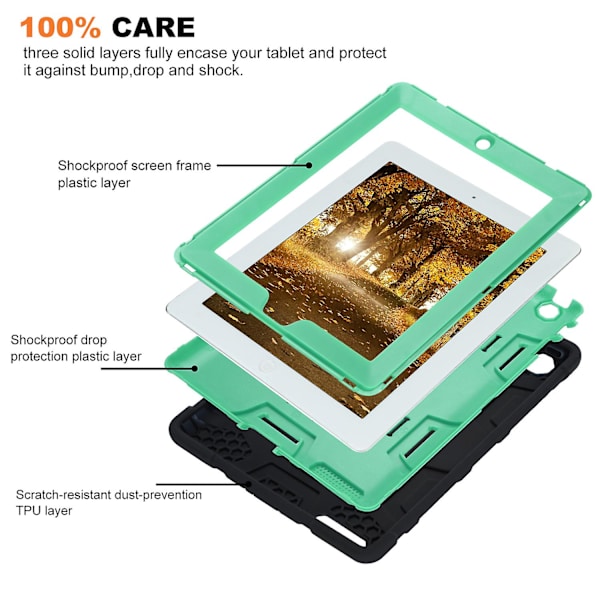 Barn Tung Mjuk Stöttålig Gummistativ Fodral för iPad 2 3 4 Mini Pro 2017