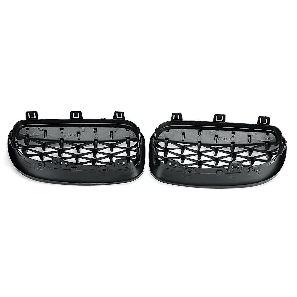 2X Front Kidney Diamond Meteor Grill Griller til - 1 Serie E81 E82 E87 E88 2007-2013 Racing Griller