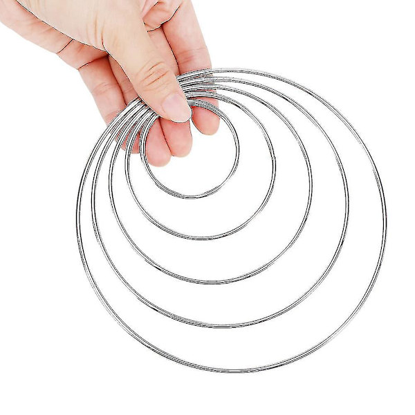 10 st 5 storlekar metallring ringar kompatibla med DIY krans drömfångare hantverk